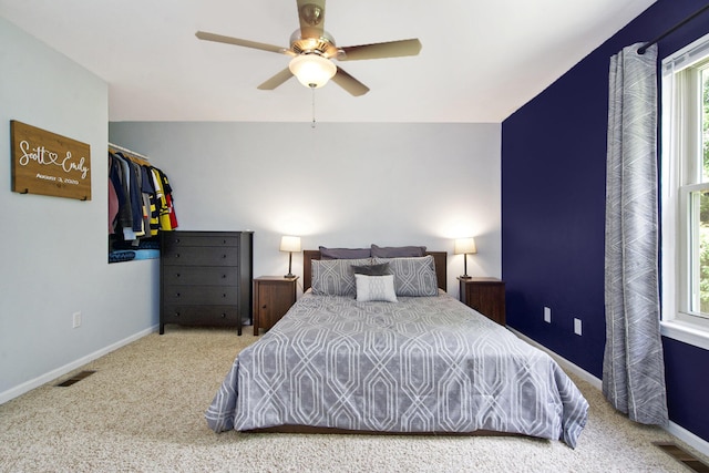 7981 Faircrest Dr, Ypsilanti, MI 48197 - carpeted bedroom with ceiling fan and baseboards