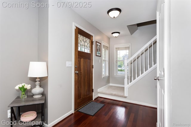 2340 Hamata St, Ferndale, MI 48220 - entryway with dark wood-type flooring and stairs