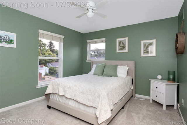 2340 Hamata St, Ferndale, MI 48220 - bedroom with light colored carpet and ceiling fan