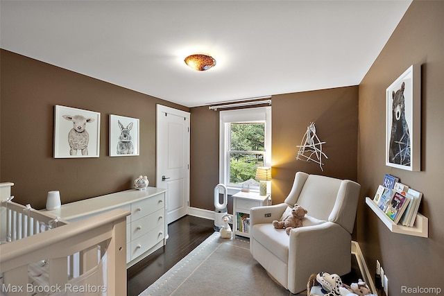 504 Landon St, Birmingham, MI 48009 - bedroom featuring baseboards and dark wood-style floors