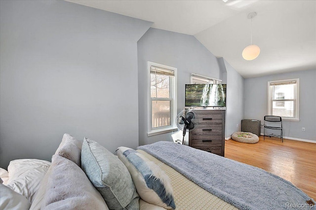 129 E Maryland Ave, Royal Oak, MI 48067 - bedroom with wood finished floors and vaulted ceiling