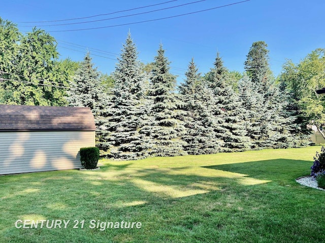 1751 Lathrup Ave, Saginaw, MI 48638 - view of grassy yard featuring a storage unit