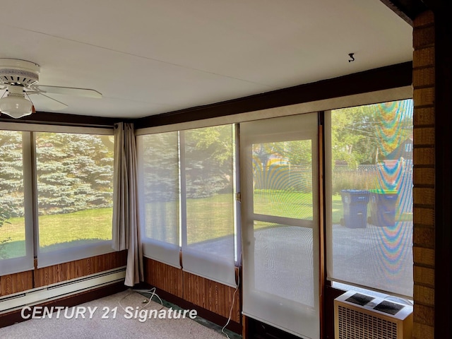 1751 Lathrup Ave, Saginaw, MI 48638 - unfurnished sunroom with baseboard heating and carpet