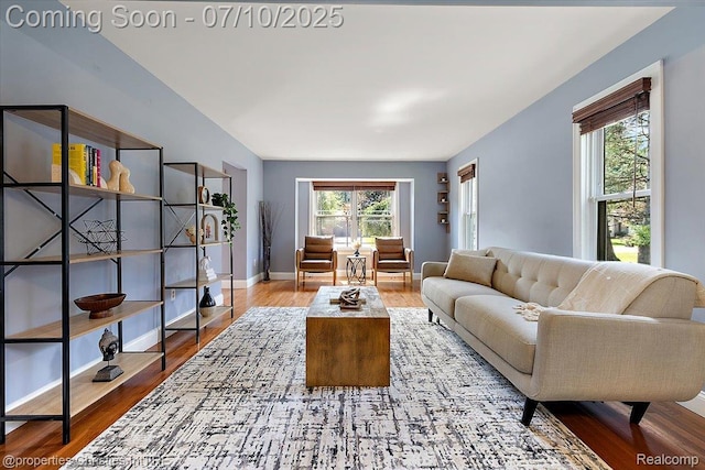25426 Lindenwood Ln, Southfield, MI 48033 - living room featuring wood finished floors and baseboards