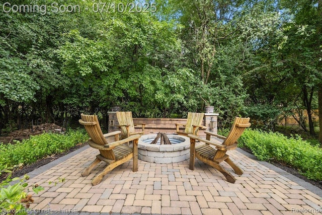 25426 Lindenwood Ln, Southfield, MI 48033 - view of patio / terrace with an outdoor fire pit
