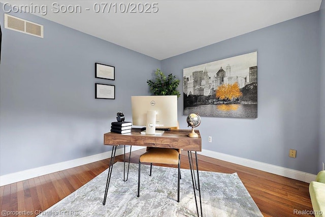 25426 Lindenwood Ln, Southfield, MI 48033 - home office with baseboards and wood finished floors