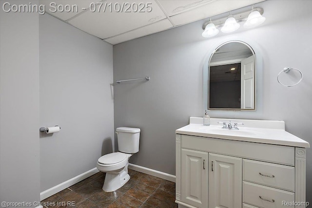 25426 Lindenwood Ln, Southfield, MI 48033 - bathroom featuring vanity and stone finish flooring