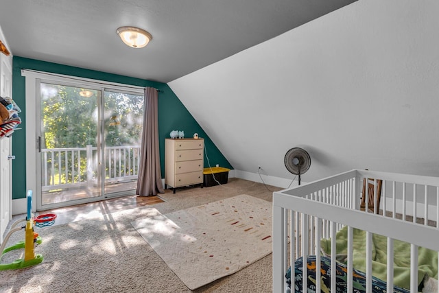 226 Briscoe Pl, Jackson, MI 49203 - bedroom featuring lofted ceiling and carpet flooring