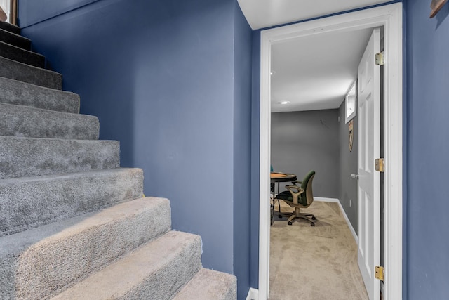 226 Briscoe Pl, Jackson, MI 49203 - staircase with carpet flooring and baseboards