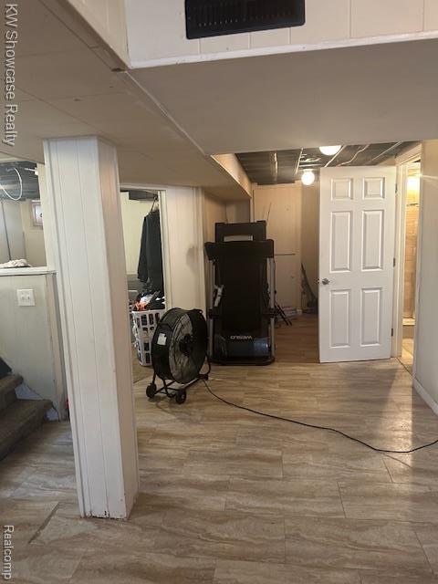9624 Winston, Redford, MI 48239 - finished below grade area with stairs and wood finished floors