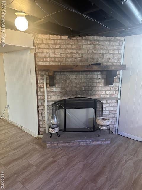 9624 Winston, Redford, MI 48239 - detailed view of a fireplace and wood finished floors