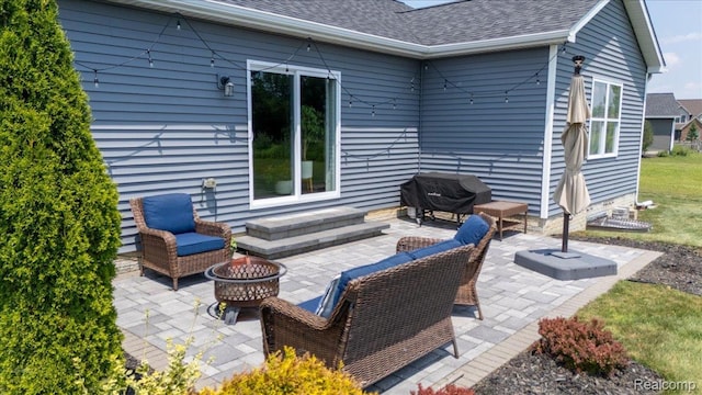 5606 Chatham Ln, Grand Blanc, MI 48439 - view of patio with an outdoor fire pit and grilling area