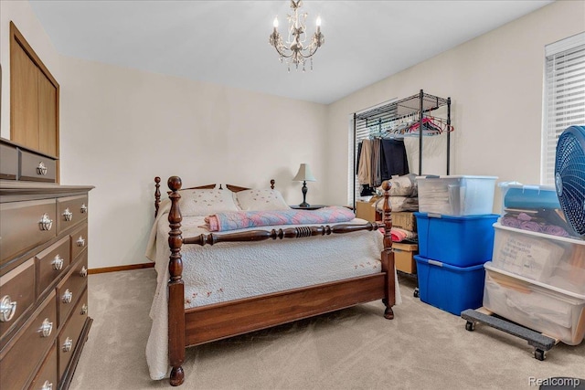 24842 White Plains Dr, Novi, MI 48374 - bedroom featuring carpet and a chandelier