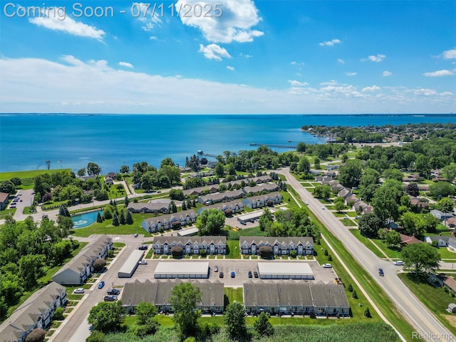 35033 Windsor Dr, New Baltimore, MI 48047 - aerial perspective of suburban area featuring a nearby body of water