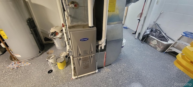 1644 Marylestone Dr, West Bloomfield, MI 48324 - utility room featuring water heater and heating unit
