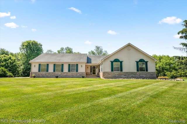 5037 Scheuners Way, Howell, MI 48843 - ranch-style house with a front lawn and brick siding