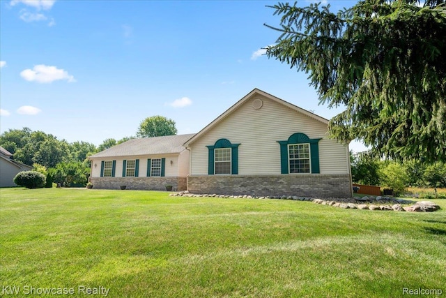 5037 Scheuners Way, Howell, MI 48843 - single story home with brick siding and a front lawn
