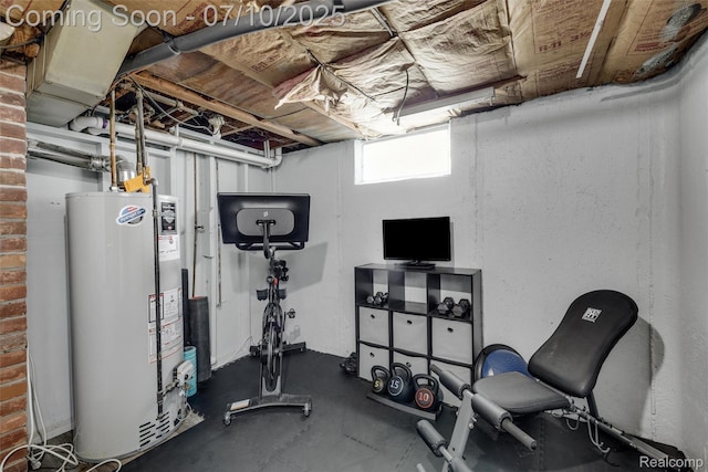 8600 Saratoga St, Oak Park, MI 48237 - workout area with gas water heater