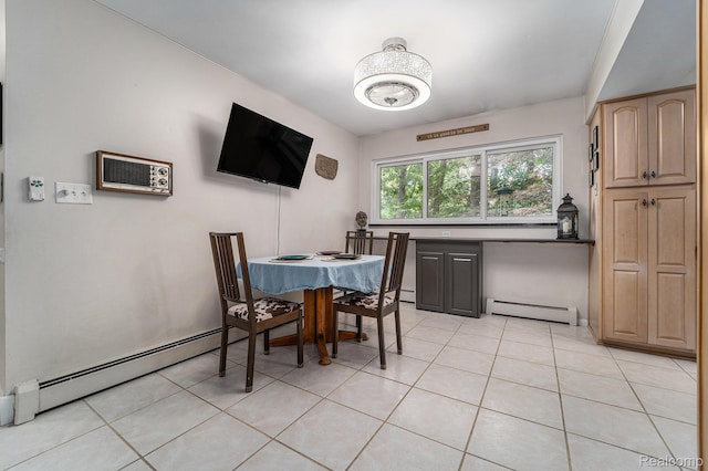 4729 Curtis Ln, Clarkston, MI 48346 - dining space with baseboard heating and light tile patterned flooring