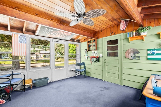 3658 Lake Harbor Rd, Norton Shores, MI 49441 - sunroom / solarium with a ceiling fan