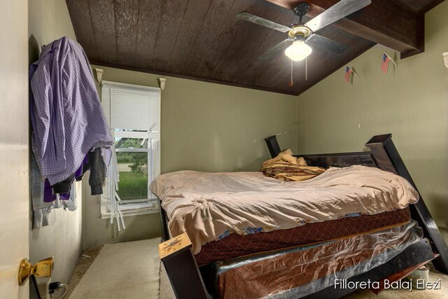 5640 Kraft Ave SE, Grand Rapids, MI 49512 - carpeted bedroom featuring wooden ceiling, lofted ceiling, and ceiling fan