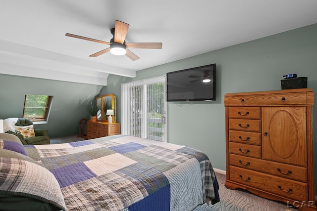 3129 Oakshade Dr, Manitou Beach, MI 49253 - carpeted bedroom with ceiling fan