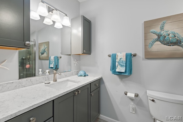 3129 Oakshade Dr, Manitou Beach, MI 49253 - bathroom featuring vanity and a shower with shower door