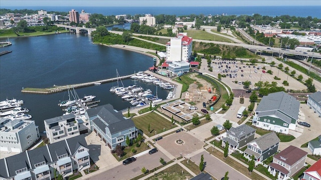 230 Cavelier Ave, Saint Joseph, MI 49085 - aerial view of a large body of water and a notable bridge