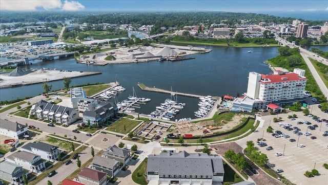 230 Cavelier Ave, Saint Joseph, MI 49085 - bird's eye view of numerous boat docks and a nearby body of water