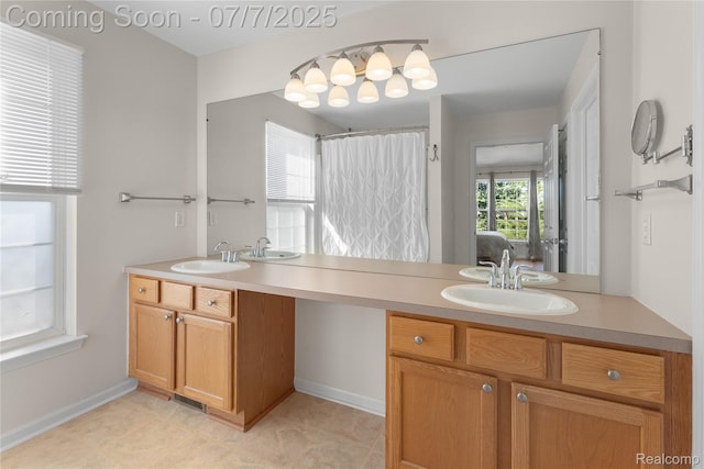 48840 Greenwich Cir, Canton, MI 48188 - full bathroom with double vanity and curtained shower