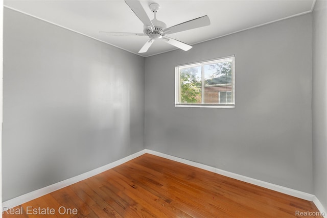496 Lenoir Ave, River Rouge, MI 48218 - unfurnished room featuring wood finished floors and ceiling fan