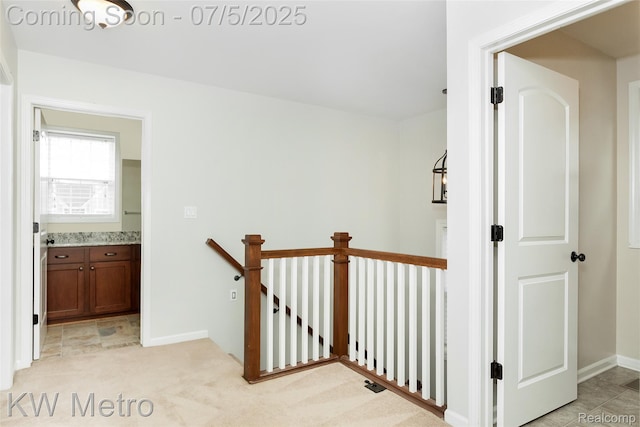 3666 Phillips Ave, Berkley, MI 48072 - corridor featuring an upstairs landing and baseboards