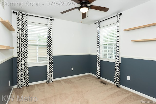 3666 Phillips Ave, Berkley, MI 48072 - spare room featuring a ceiling fan and carpet floors