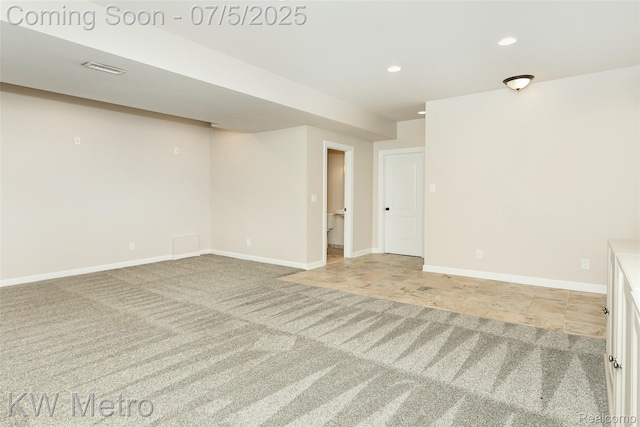 3666 Phillips Ave, Berkley, MI 48072 - spare room with light carpet and recessed lighting