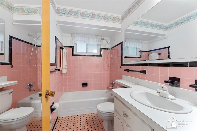 1534 London St, Lincoln Park, MI 48146 - full bath featuring tile walls,  shower combination, and vanity