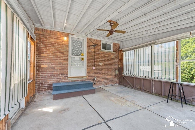 1534 London St, Lincoln Park, MI 48146 - unfurnished sunroom with ceiling fan
