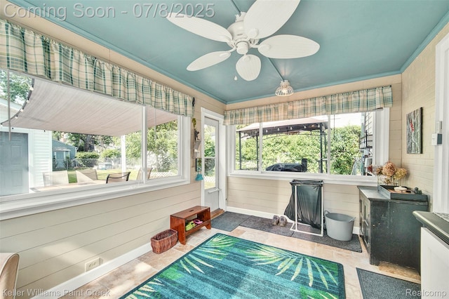1726 Oxford Rd, Berkley, MI 48072 - sunroom / solarium with ceiling fan