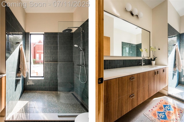 1539 Sycamore St, Detroit, MI 48208 - bathroom featuring walk in shower and vanity