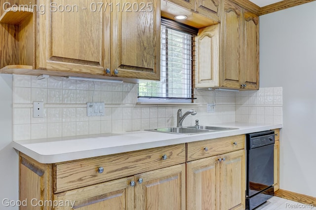 2416 Bonner St, Ferndale, MI 48220 - kitchen featuring dishwasher, light countertops, and decorative backsplash