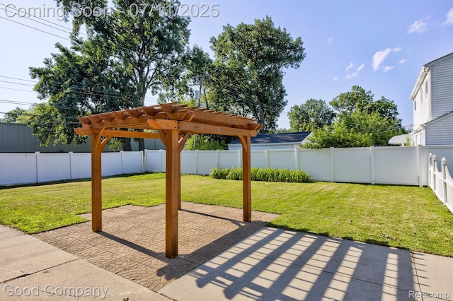2416 Bonner St, Ferndale, MI 48220 - fenced backyard featuring a patio and a pergola