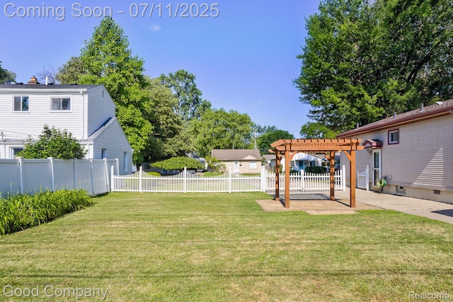 2416 Bonner St, Ferndale, MI 48220 - view of yard featuring a pergola and a patio