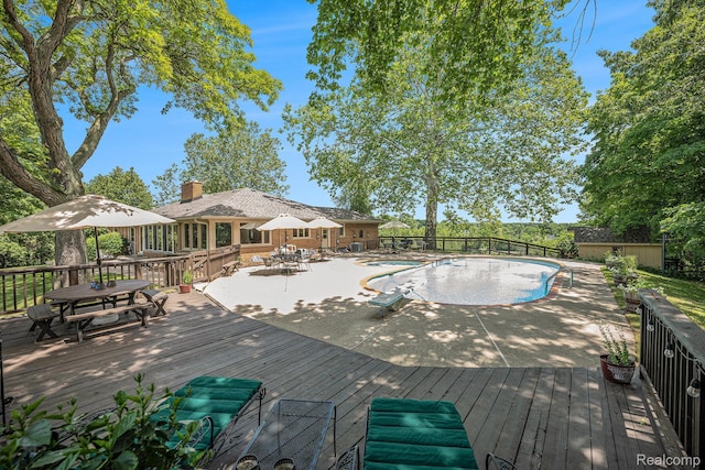 6400 N Rochester Rd, Rochester Hills, MI 48306 - wooden terrace with outdoor dining space and a patio