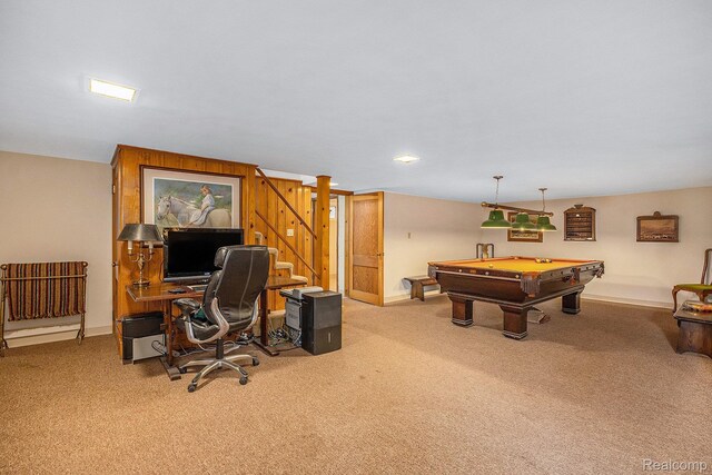 6400 N Rochester Rd, Rochester Hills, MI 48306 - recreation room with carpet floors and billiards table