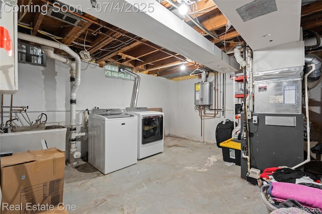 17022 Marguerite St, Beverly Hills, MI 48025 - basement with washing machine and clothes dryer and water heater