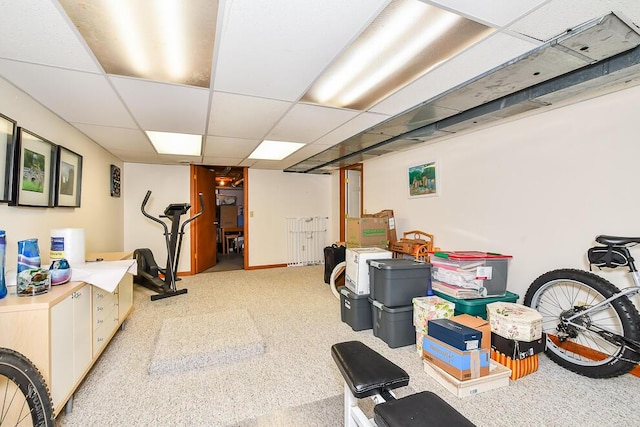 50983 Kiawah Trl, Mattawan, MI 49071 - exercise room featuring a drop ceiling