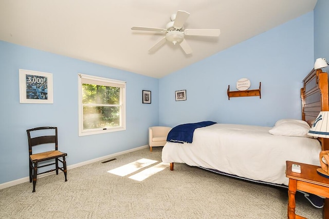 50983 Kiawah Trl, Mattawan, MI 49071 - bedroom featuring lofted ceiling, carpet flooring, and ceiling fan