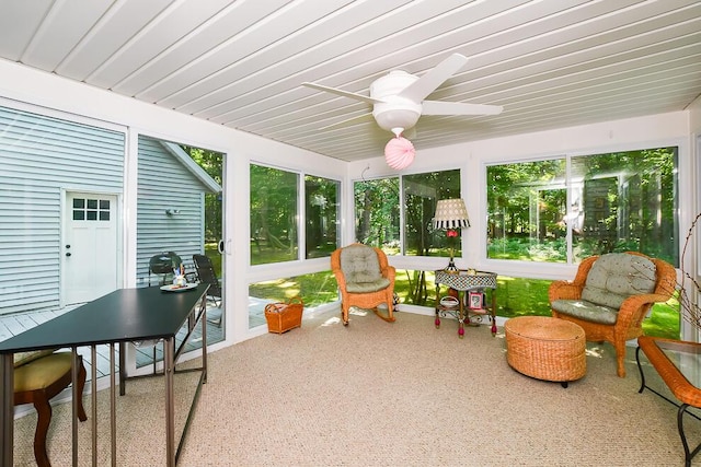 50983 Kiawah Trl, Mattawan, MI 49071 - sunroom / solarium featuring a ceiling fan