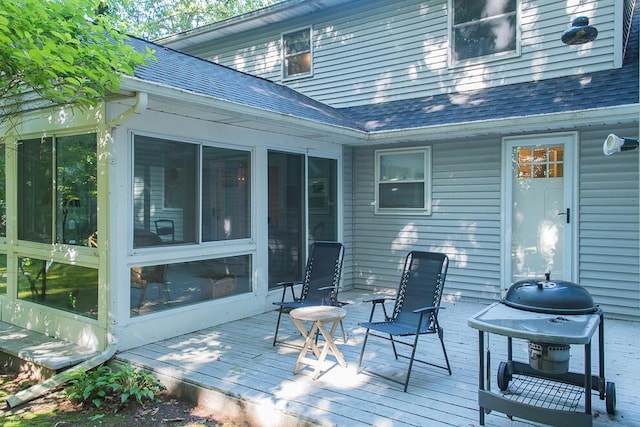 50983 Kiawah Trl, Mattawan, MI 49071 - deck featuring a sunroom and grilling area