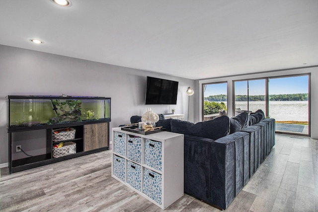 3265 Elmwood Beach Rd, Middleville, MI 49333 - living area featuring light wood-style flooring and recessed lighting