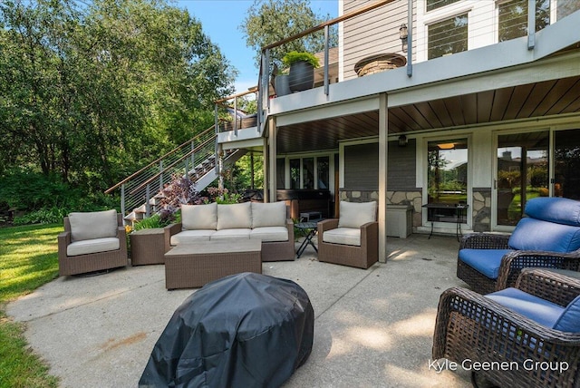 46 Counts Cove Ct, Holland, MI 49424 - patio / terrace featuring outdoor lounge area, stairway, and a patio area